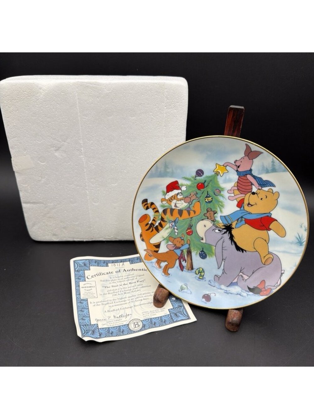 Winnie the Pooh - "The Star is the Best Part" Collector's Plate w/ COA Box